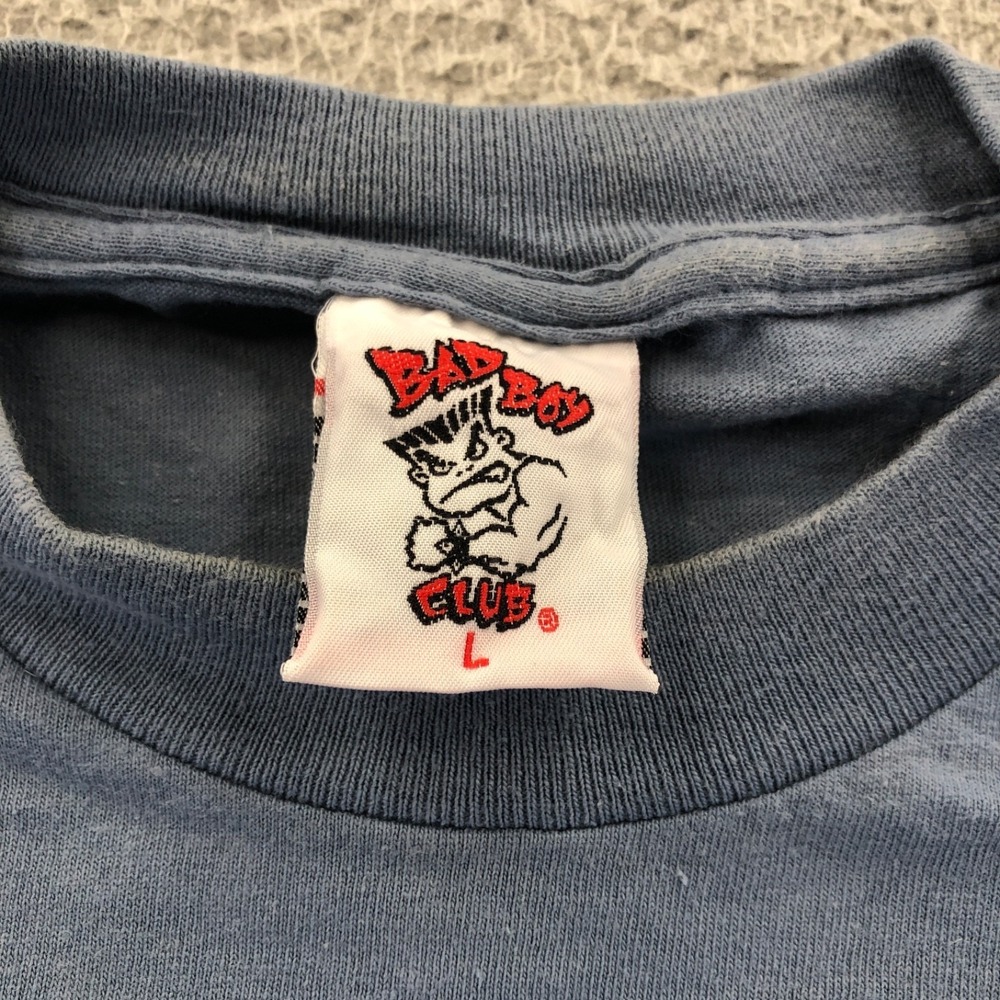VTG Bad Boys Club Shirt Mens L Blue Stay Harder Go Deeper Last Longer 90s USA - Picture 5 of 13